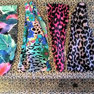Headbands - leopard print and floral, set of 4